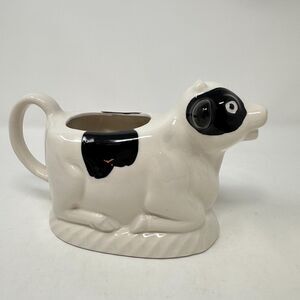 Vtg Himark County Fare Cow Creamer Ceramic Pitcher Japan Black White 7.5"